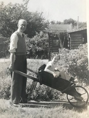 this is one of the few pics I have of Margarets father, I do not have any of her with him, but I sent her this when she was in hospital, she was so pleased with it and of course recognised him though she did not know who the child was (it's me) 