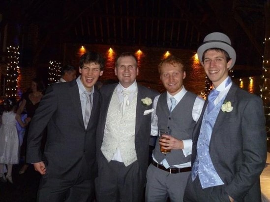 Alex with Jeremie, Nick & Matt on his wedding day - what a wonderful day that was. 