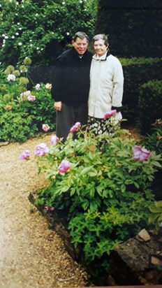 Eileen in the rose garden