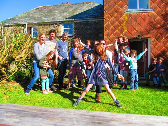 The whole gang in Cornwall