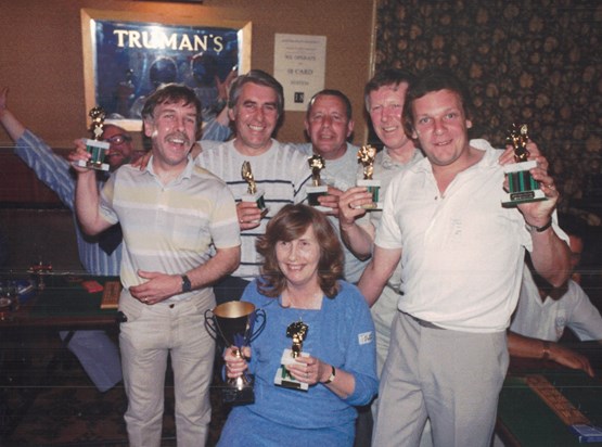 Some of the Plough Crib Team that won The Dartford Hospice Cup in 1989