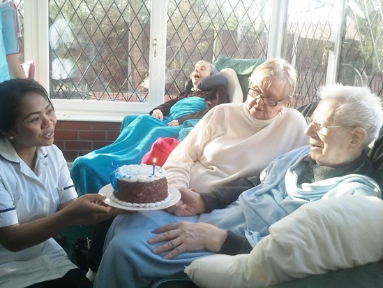 this is Arthur and his wife Tena celebrating his 82nd birthday 12667 10151248571837077 297566973 o