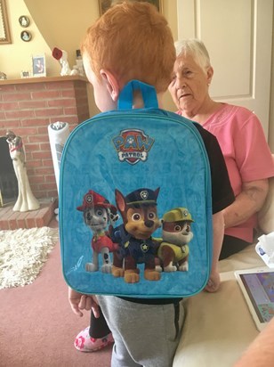 “Big Nanny” checking out the school rucksack x