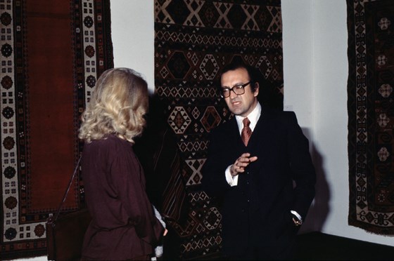 1979 - Reza in Seattle, WA at an exhibition of Islamic carpets