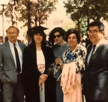 With family at Vici’s graduation. Cambridge, Ma. 1988. 
