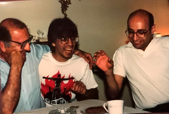 With his boys Amir and Bahman. Lincoln, Ma. 1990s. 