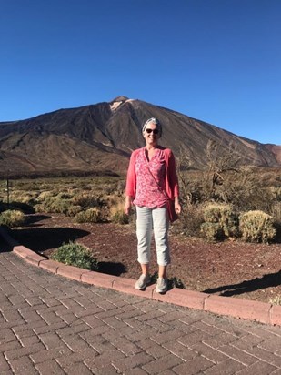 Linda part way up Mt Teide in Tenerife