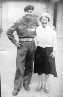 1956: Alan in the Royal Leicestershire Regiment visiting his Mum - Cecilia Maude