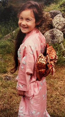 Anna wearing Japanese Kimono
