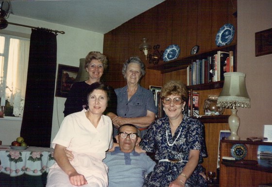 Front:  Iris, William, Celia & Back:  Pam & Rene - 1988