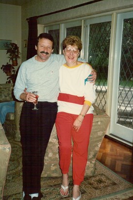 Celia with her partner David in1988