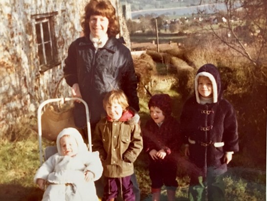 Jenny, Rob and Chris, plus my children, Sarah and Dan, 1973.