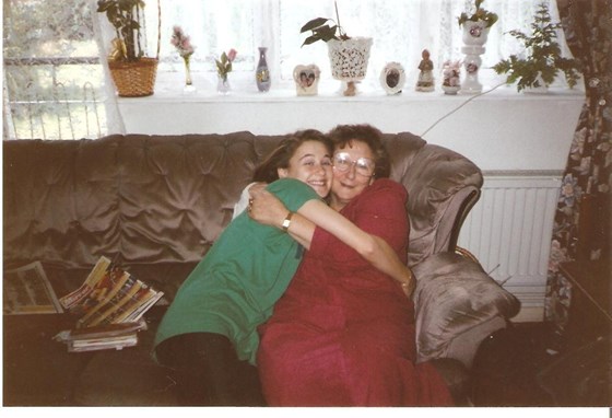 Dawn with her grandma around 1989