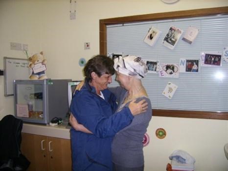 my 1st time seeing janet in hospital, she didn't know i was coming, priceless photo eh xxxx