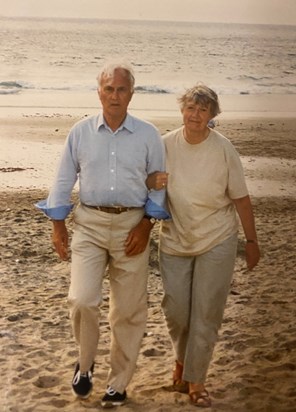 Ron and Shirley .... Llangrannog beach 1995