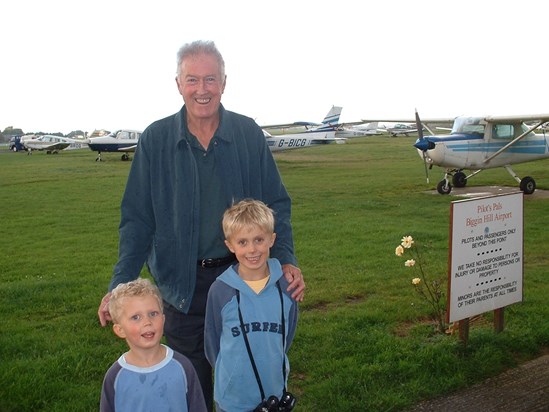 With grandchildren 2 (James) and 4 (Tom) in 2005