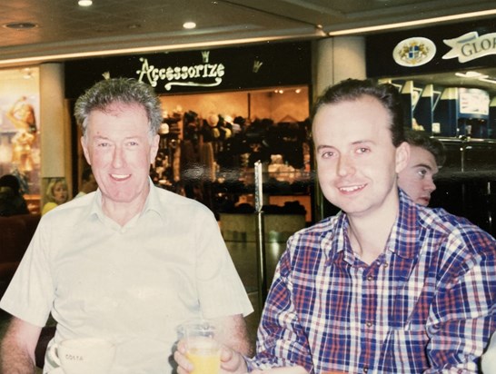 With his son, Steve, in 1997