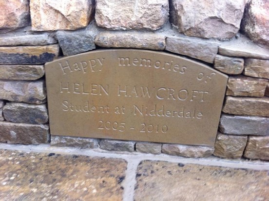 Bench in memory of Helen at Nidderdale High School