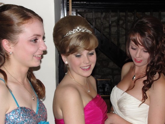 Helen with friends prom night