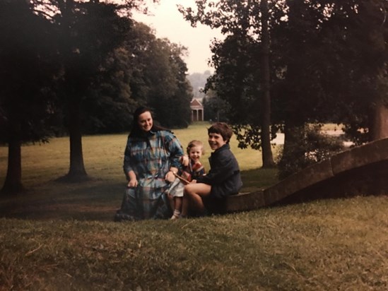 Caroline with Jonathan and Henrietta late 1980s