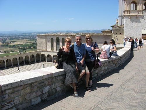 Janet, Sandra and Neil in Assisi, Umbria