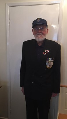 After taking a picture of me and dad together, dad insisted Deb take a photo on his own as you couldn’t see his medals on the first photo. 