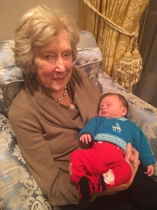 With first great grandchild, Jonah, Boxing Day 2019