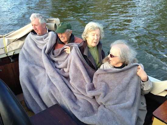 On Rog & Jane's little boat on the Thames, October 2012