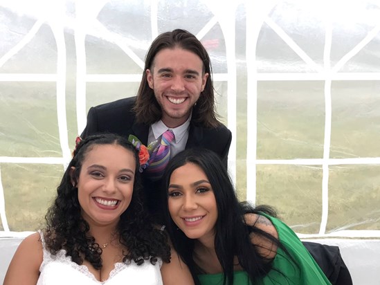 Carmel's Wedding in July 2018. Husband Devan (Above) and sister Candace (right)