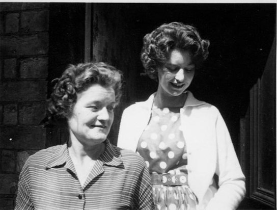 1959 - As a teenager with mother Alice.
