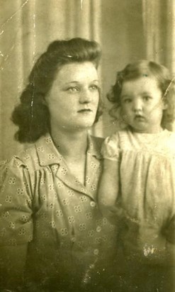 1943 - With mother Alice.