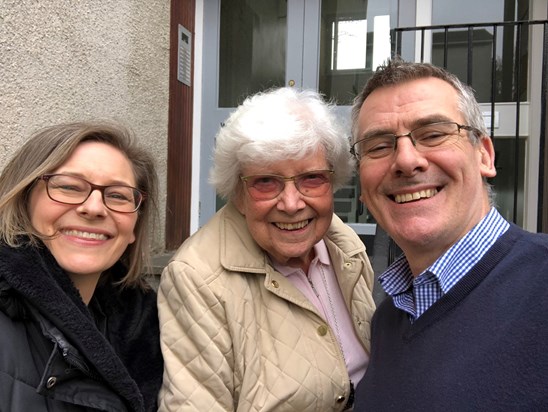 With nephew Mike and his wife Lisa after lunch out - April 2018