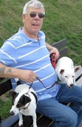 John with our dogs, Suzie & Sophie