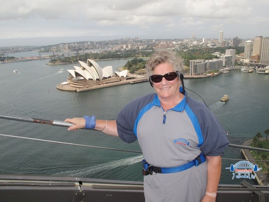 Mum on Sydney Harbour Bridge 2011
