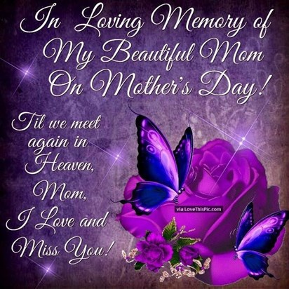 Happy Heavenly mothers day love you miss you  loads