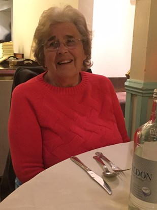 Margaret at Lizzy's birthday dinner in 2015