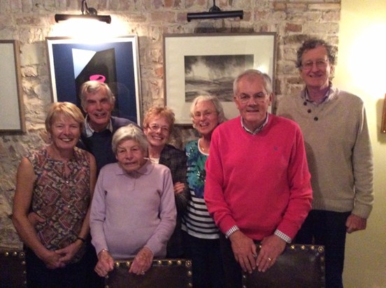 Mum with Jenny , Gerrit, Patrick, Mary, Michael and Barbara, holiday house in Norfolk, 2016