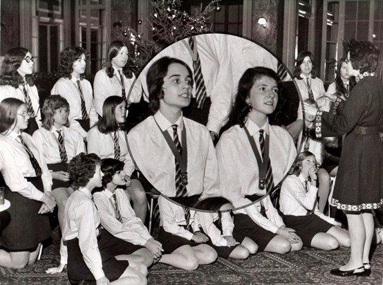 Alyson and Sarah, leaders of Huyton College Chapel Choir 1973
