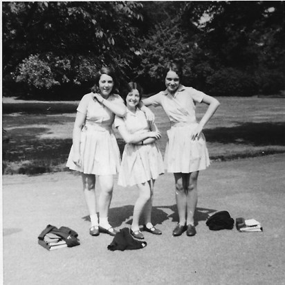 Janet, Alyson and Sarah at school one summer 