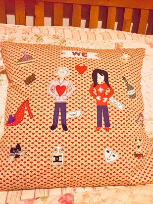 A handmade cushion of the things we love 💗