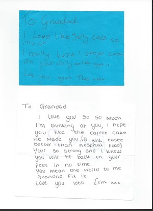 Kids letters to Grandad December 2020