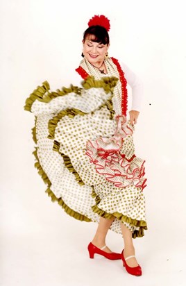 Jean In her favourite flamenco dress. Those red shoes!!