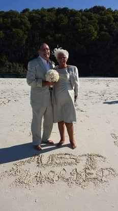 Terry and Jackie at Michelle's wedding -  White Haven Beach  -Whitsundays - Australia