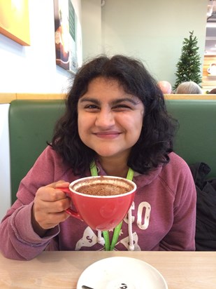 Reema loved going for cappuccino and cake at Marks&Sparks 