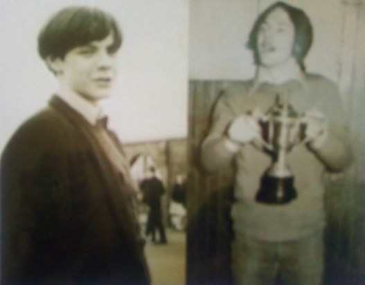 Micky at St William of York & With Darts Trophy.