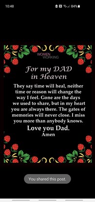 So true miss and love you loads  dad x