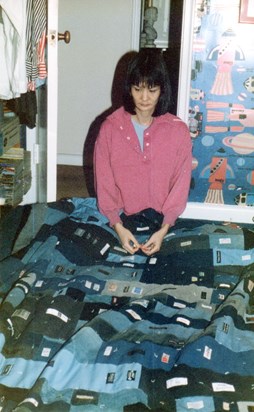 1987 Making the Blue labels Quilt