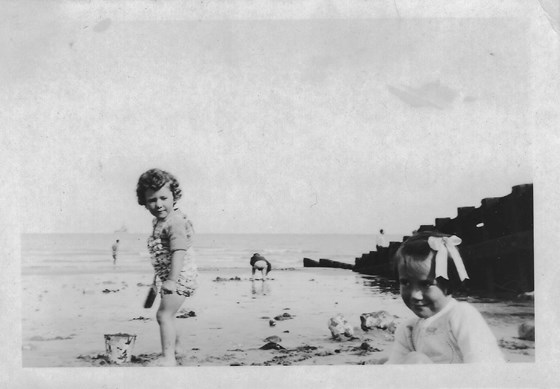 Carol & Linda on Eastbourne beach