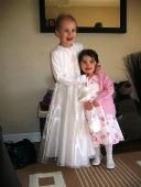 A true princess - cuddling her little sister before her Holy Communion x