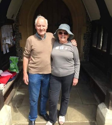 Mum & Dad outside Bourne End Church